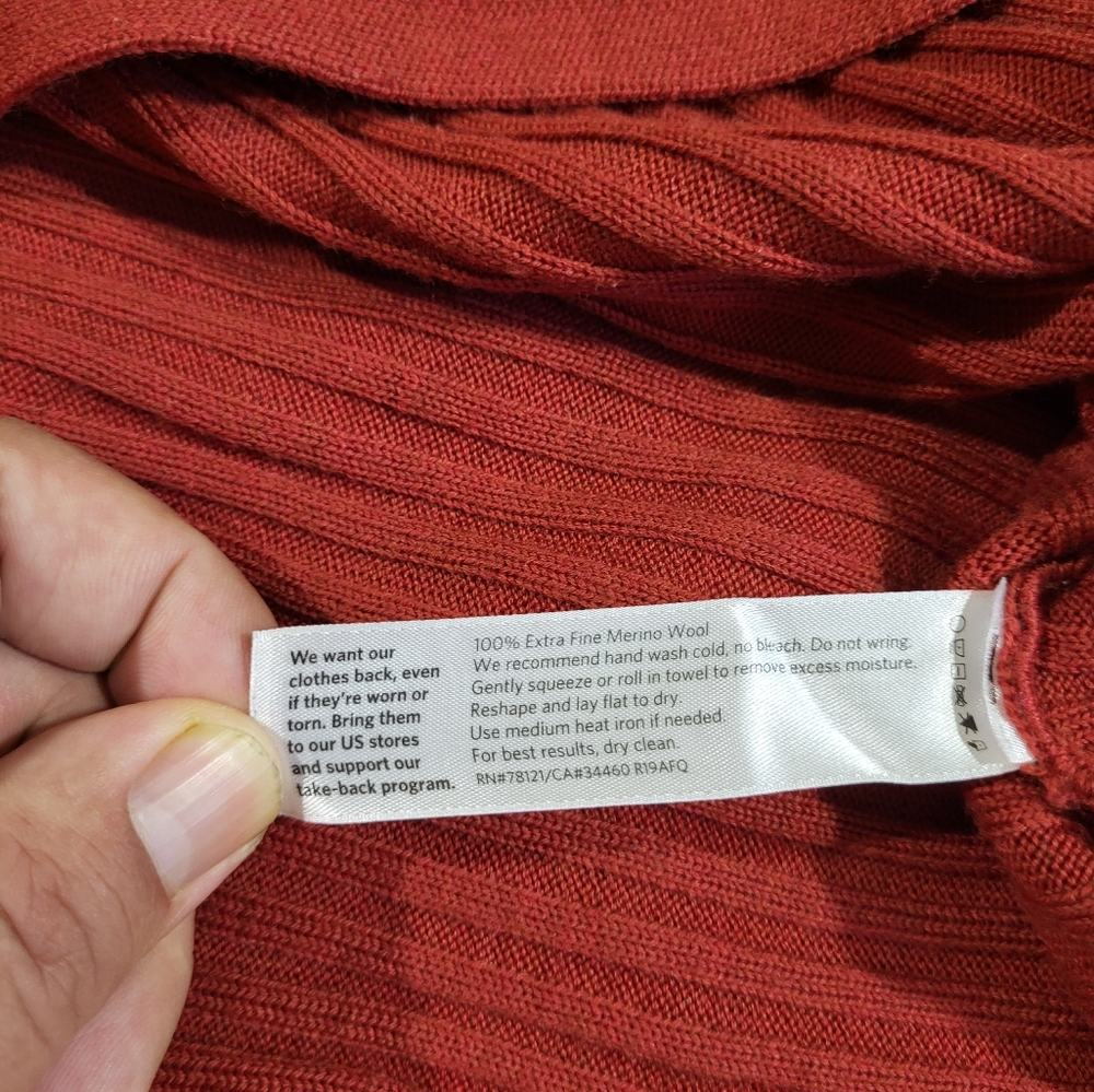 Eileen Fisher Women's Merino Wool Funnel Neck Sweater Serrano Chile Red Size 2X - Picture 8 of 14